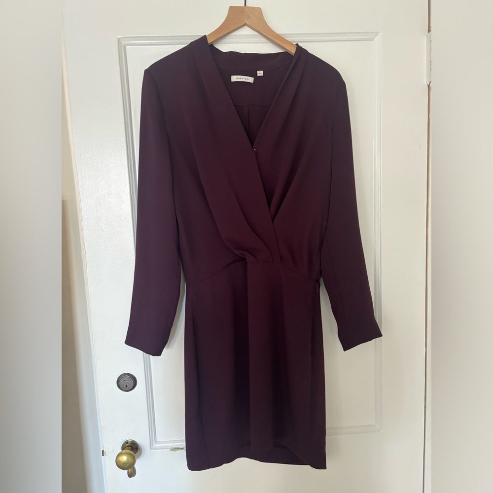 Aritzia Babaton Long Sleeve Burgundy Dress